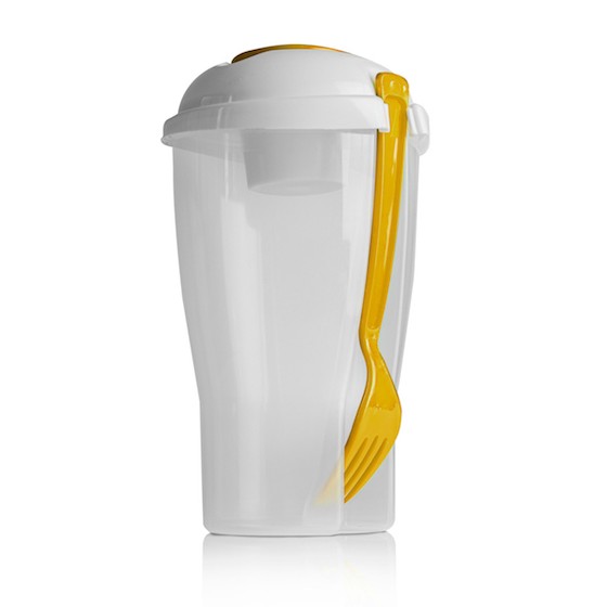 Food container- Salad container 850ml f(BPA FREE Polypropylene) Yellow lid